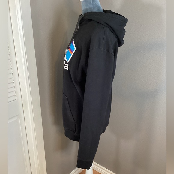 Patagonia Logo Uprisal Hoodie Recycled Sustainable Fabric Black Medium - Picture 8 of 11